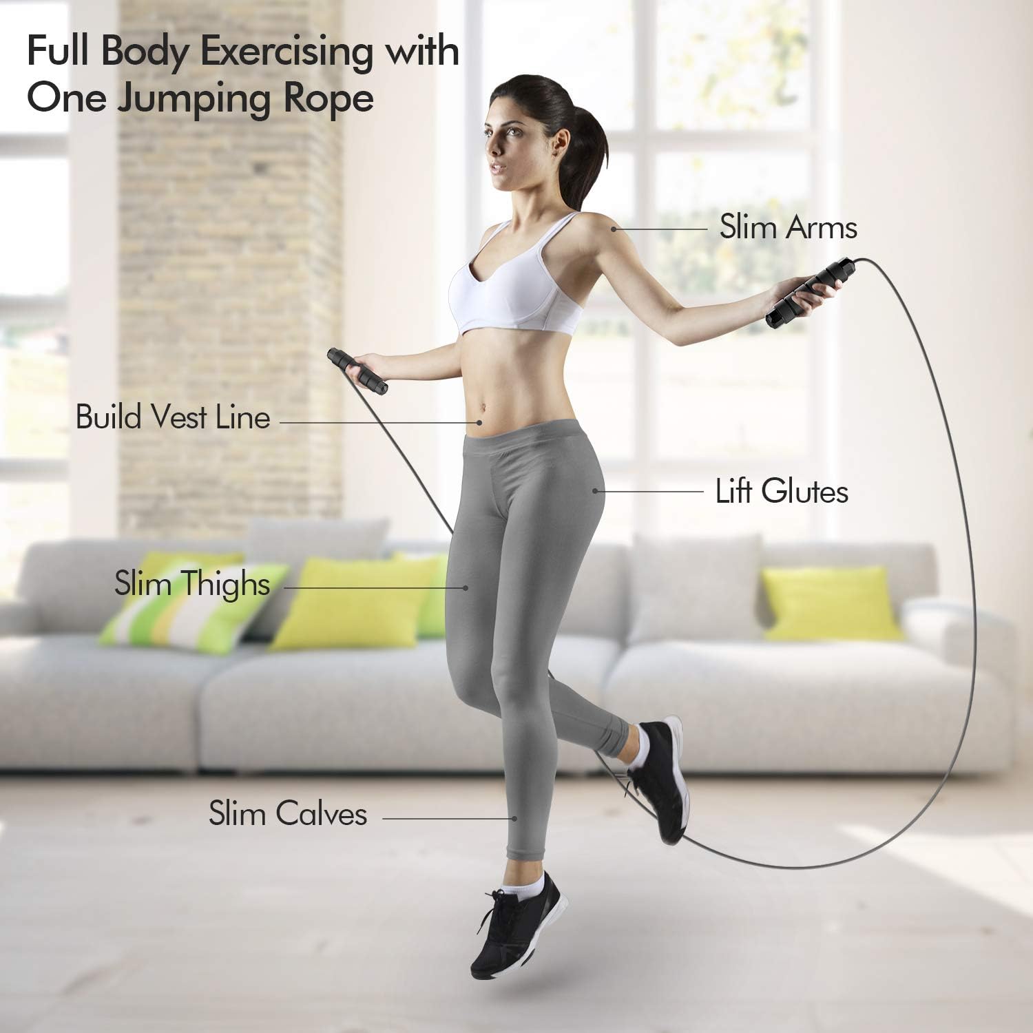 PowerFit Adjustable Jump Rope – Durable and Comfortable Training