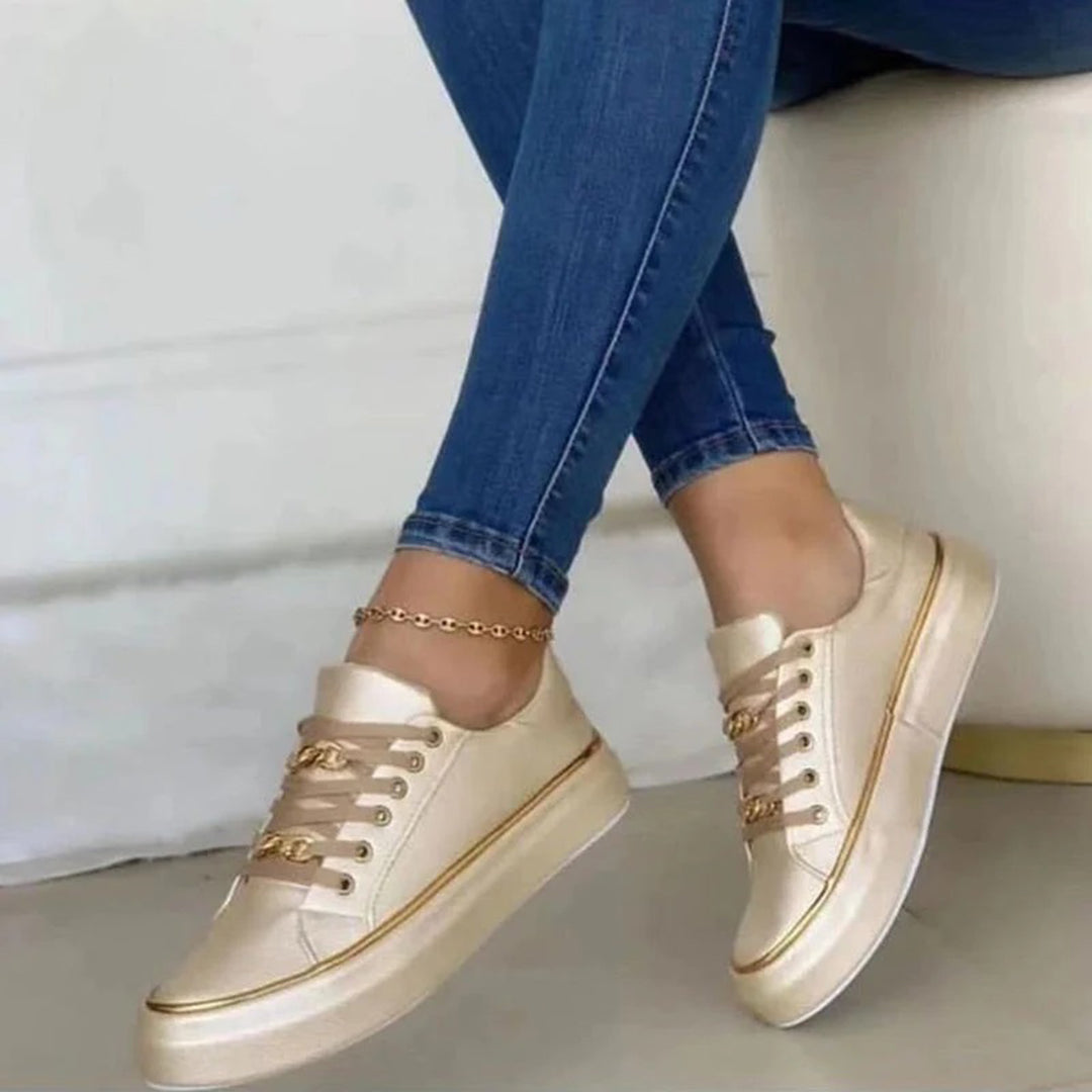 Chic Luxe Gloss Sneakers for Women – Perfect Blend of Comfort and Style for Everyday Wear