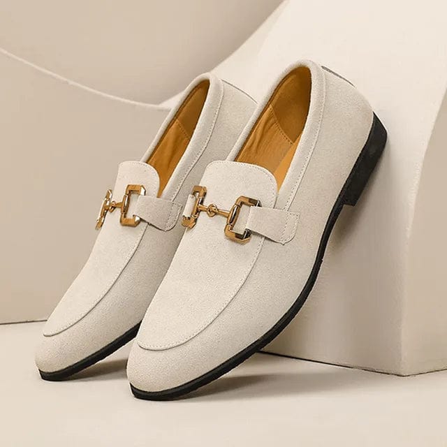 Nero - Suede Loafers with Metal Buckle