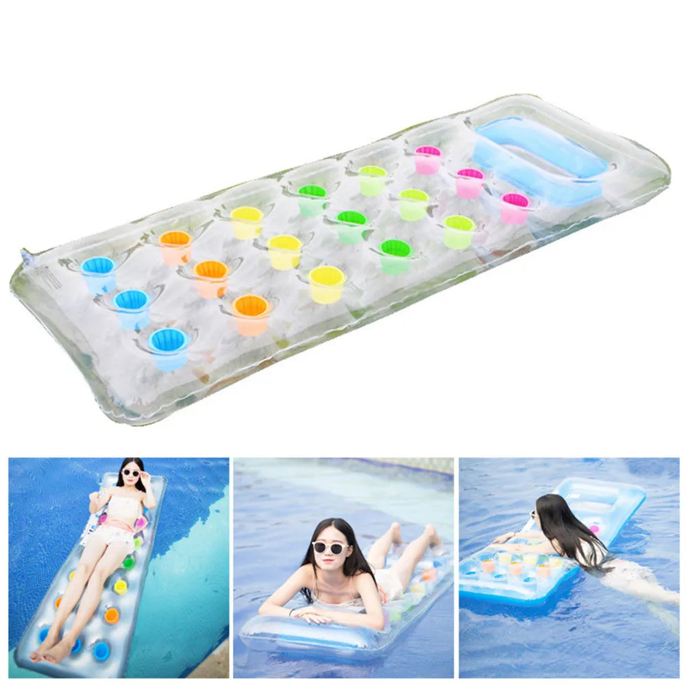 Luxury Inflatable Lounge Bed with Color Accents - Perfect for Relaxation on the Water