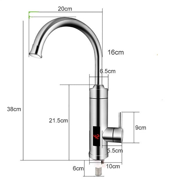 AquaTherm Electric Faucet – Instant-Heat Stainless Steel Tap