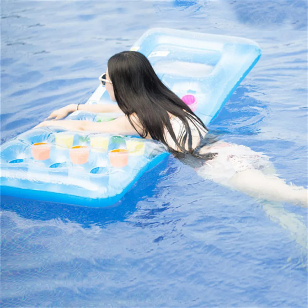 Luxury Inflatable Lounge Bed with Color Accents - Perfect for Relaxation on the Water