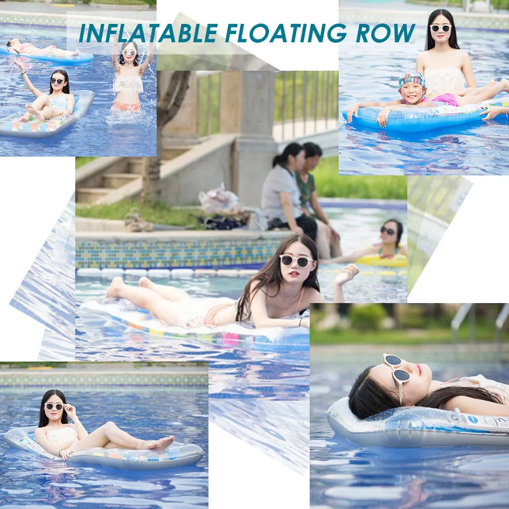 Luxury Inflatable Lounge Bed with Color Accents - Perfect for Relaxation on the Water