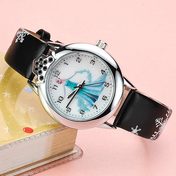 Frozen Princess Elsa Watch for Kids – Leather Band and Magical Design