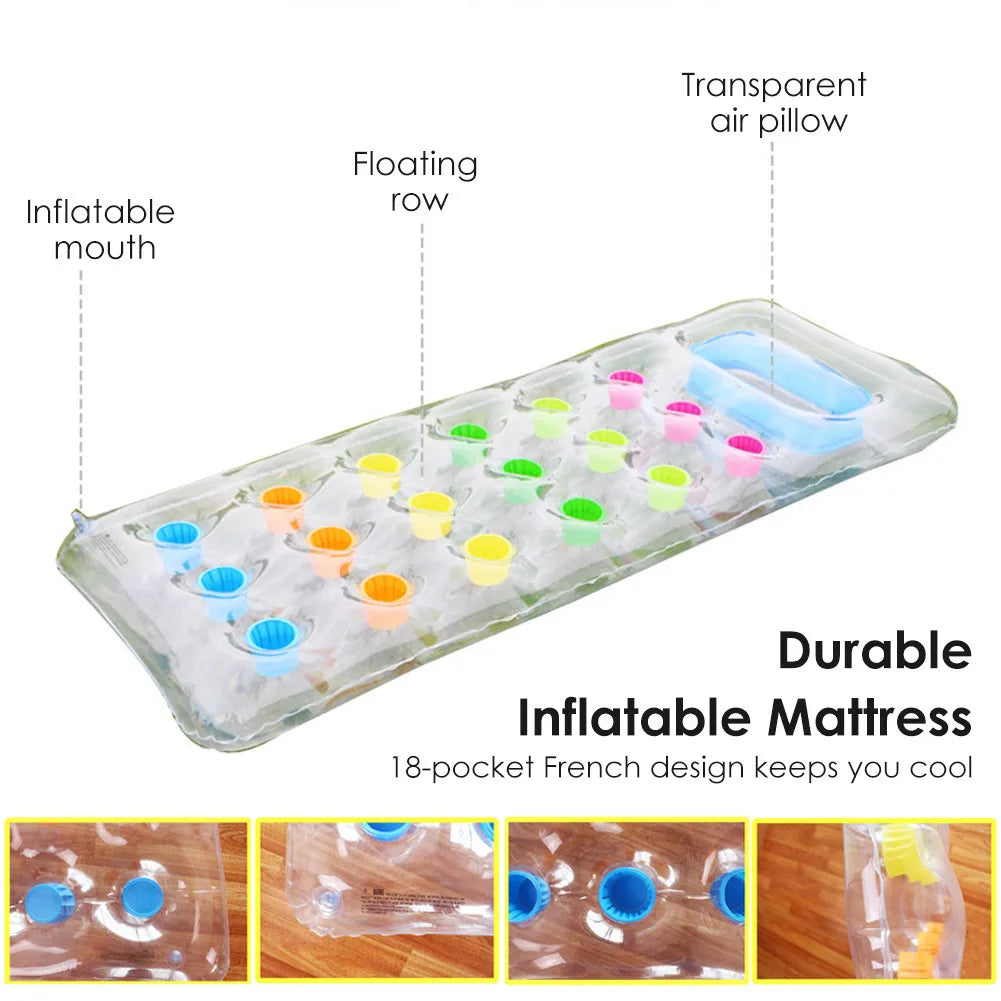 Luxury Inflatable Lounge Bed with Color Accents - Perfect for Relaxation on the Water