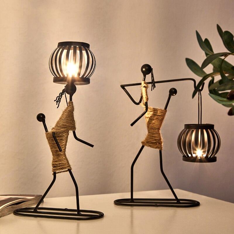 Rustic Lantern Figures Candle Holders - Stylish Ambient Lighting