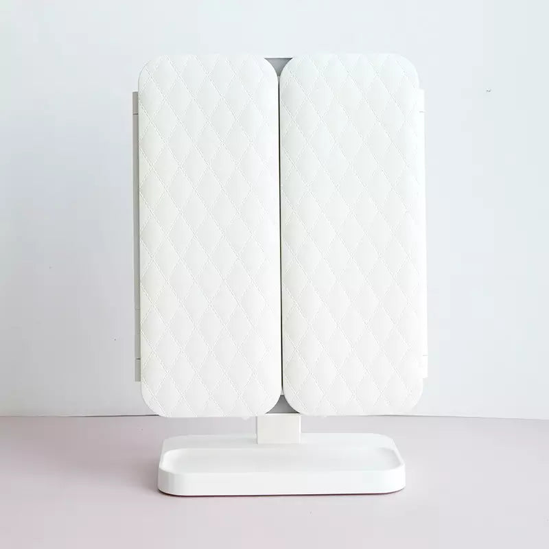 Lumière Makeup Mirror with LED Lighting – Adjustable Magnification and Stylish Storage