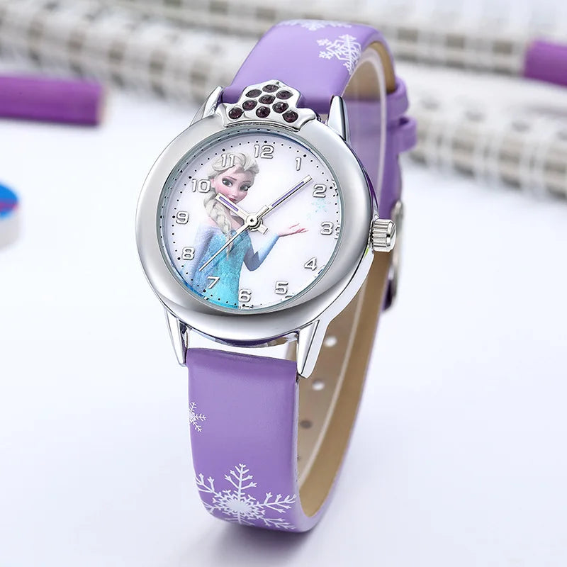 Frozen Princess Elsa Watch for Kids – Leather Band and Magical Design