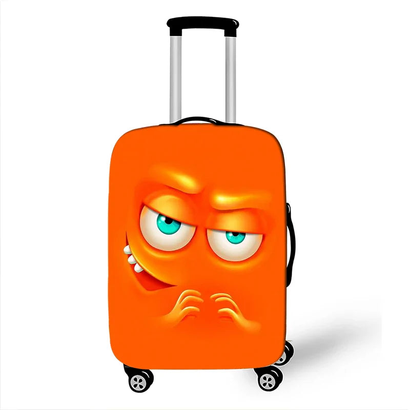 Funny Expression Luggage Cover – Protective Travel Cover for Suitcases 18-32 Inches