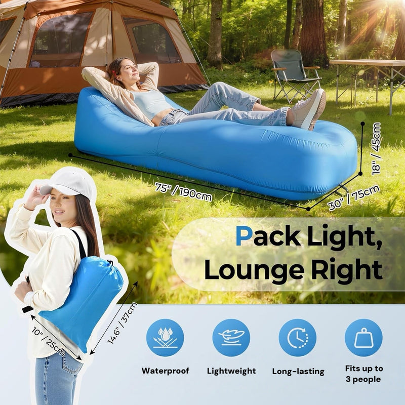 AeroLounge Go Inflatable Lounger – Pump-Free Outdoor Comfort