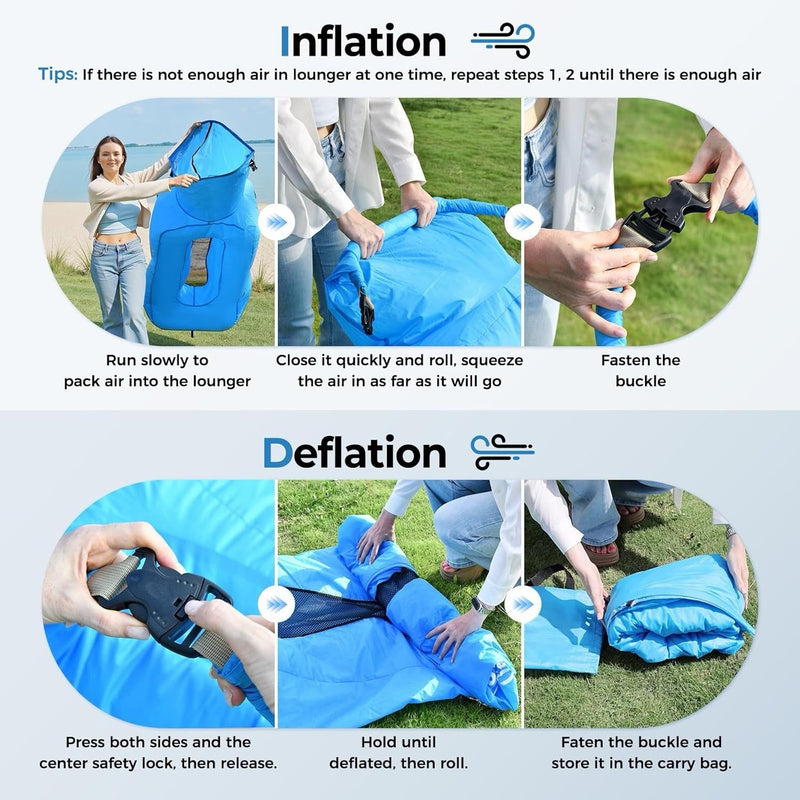 AeroLounge Go Inflatable Lounger – Pump-Free Outdoor Comfort