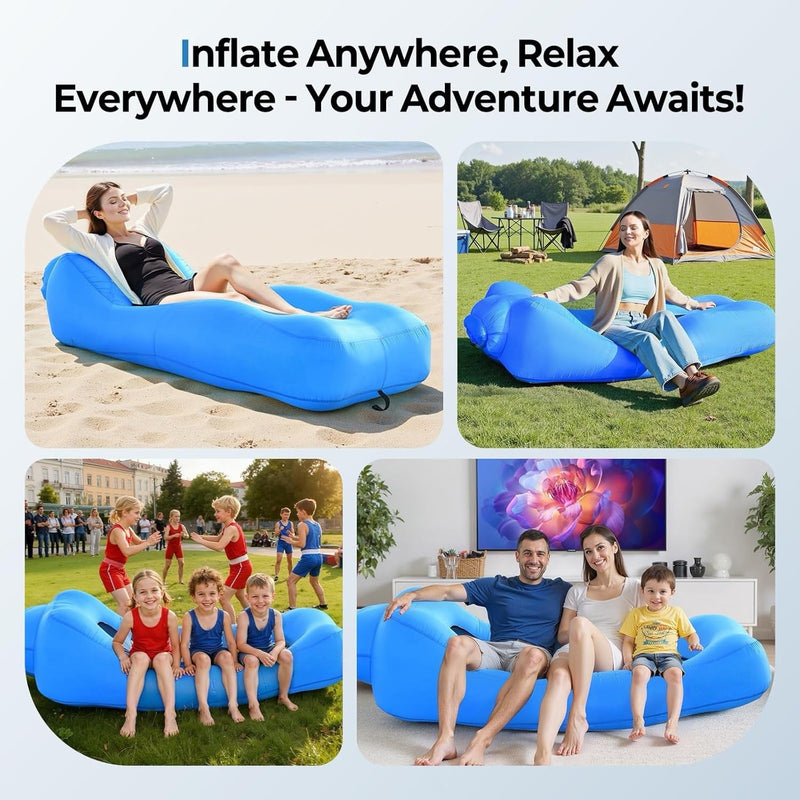AeroLounge Go Inflatable Lounger – Pump-Free Outdoor Comfort