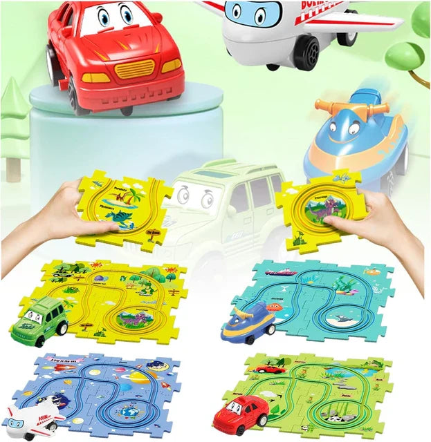 Puzzle Race Track Playset - Endless Building and Driving Fun