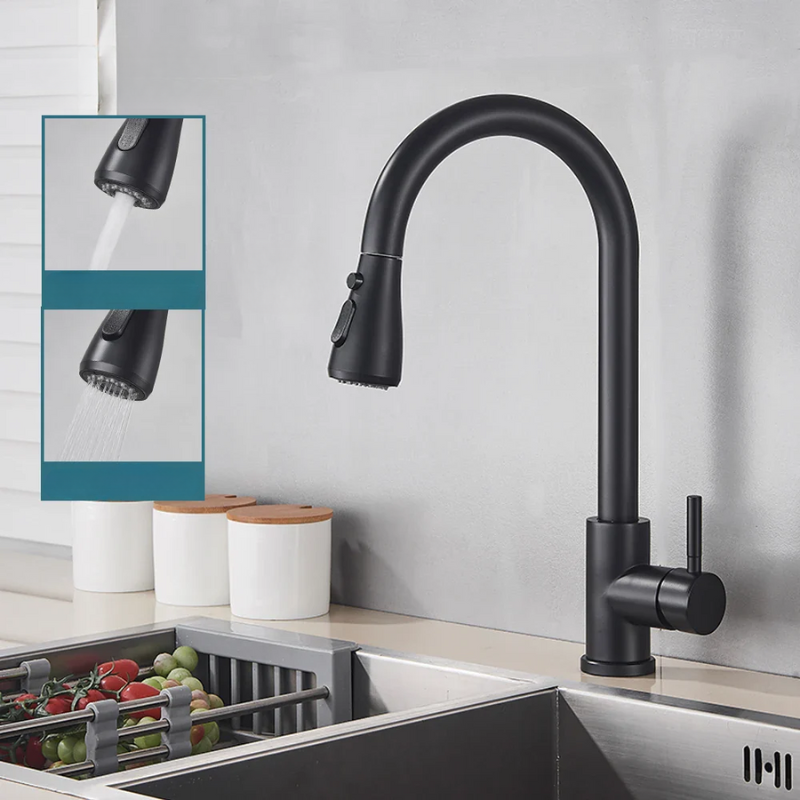 AquaReach Pull-Out Kitchen Tap – Sleek Stainless Steel Design