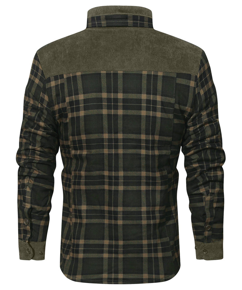 Robust Men's Flannel Coat with Faux Fur Lining – Warm, Durable and Protective