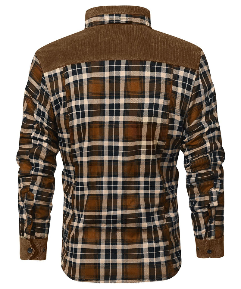 Robust Men's Flannel Coat with Faux Fur Lining – Warm, Durable and Protective