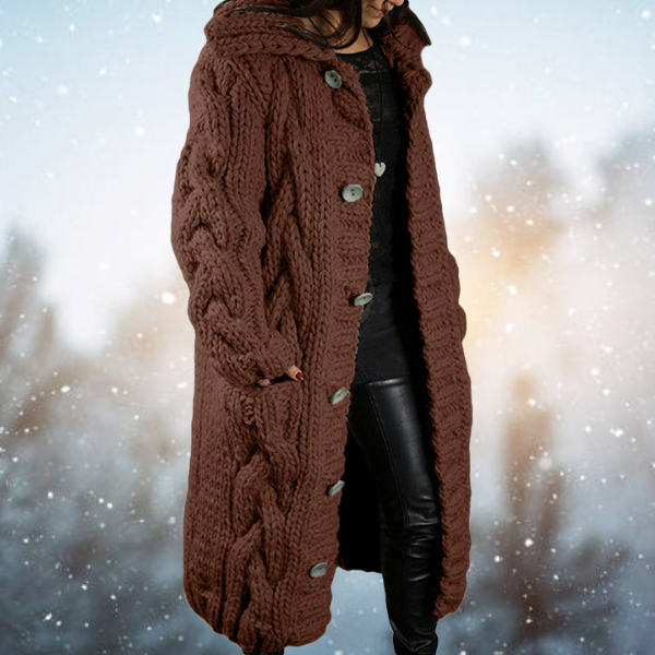 Linna Knitted Women's Coat – Warmth and Style for Winter