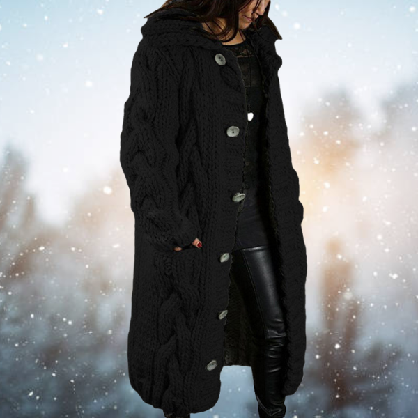 Linna Knitted Women's Coat – Warmth and Style for Winter