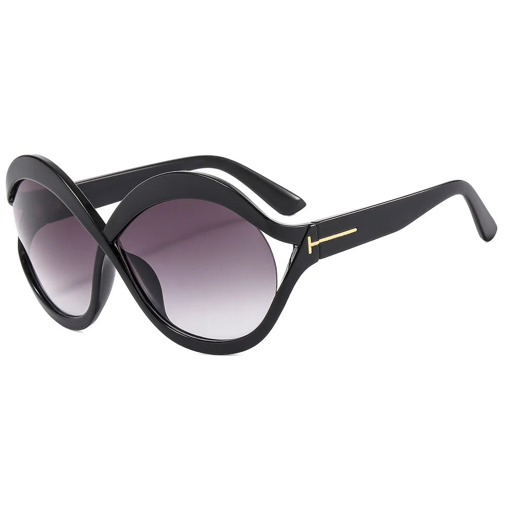 Elegant Round Oversized Sunglasses – Light and Protective