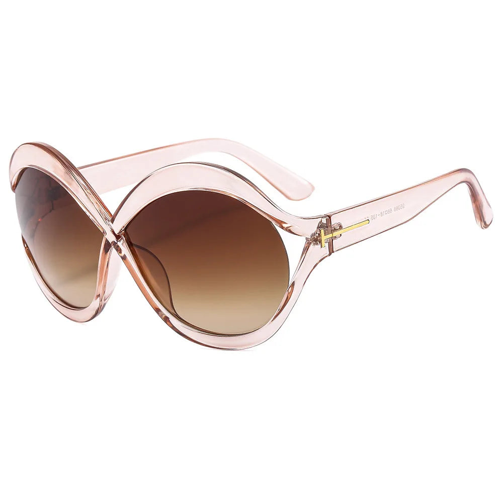Elegant Round Oversized Sunglasses – Light and Protective