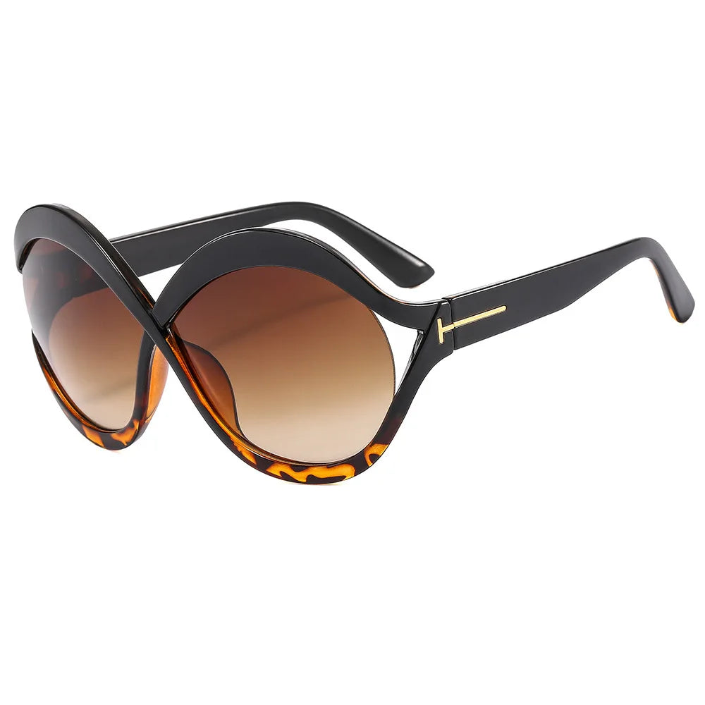 Elegant Round Oversized Sunglasses – Light and Protective