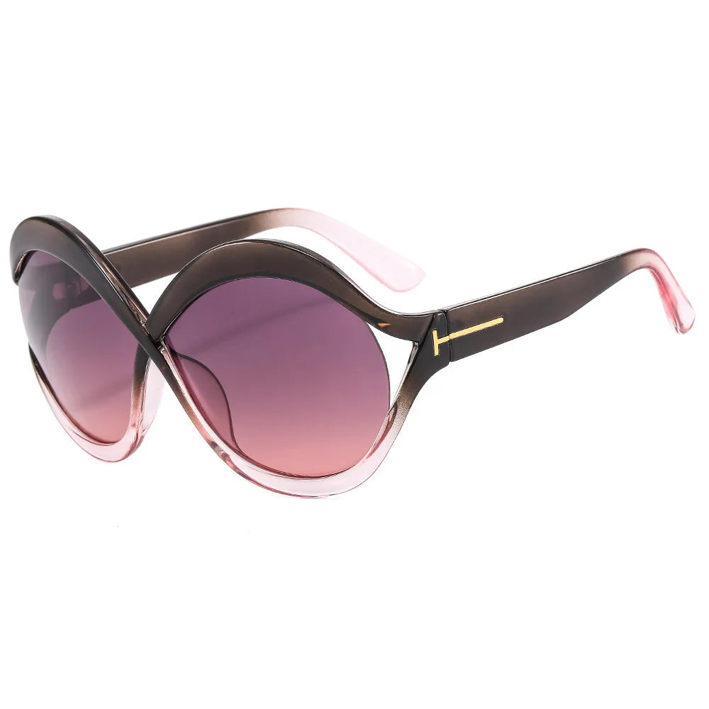 Elegant Round Oversized Sunglasses – Light and Protective