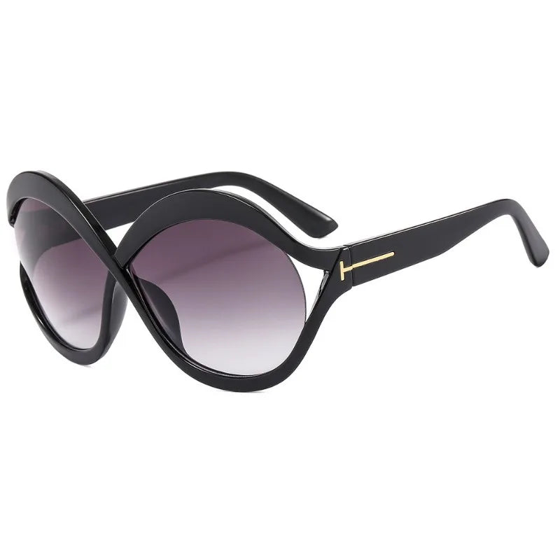 Elegant Round Oversized Sunglasses – Light and Protective