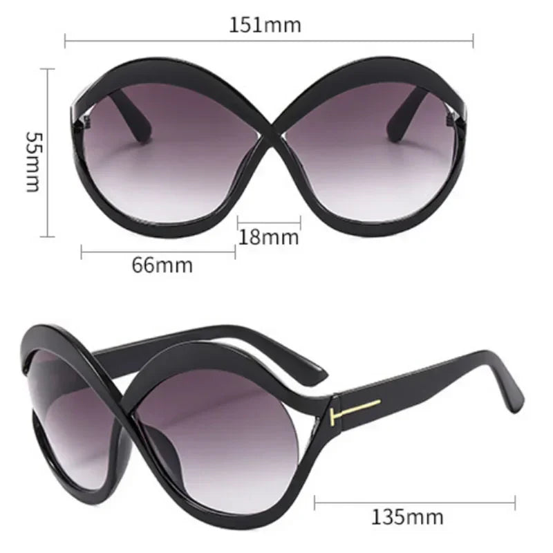 Elegant Round Oversized Sunglasses – Light and Protective