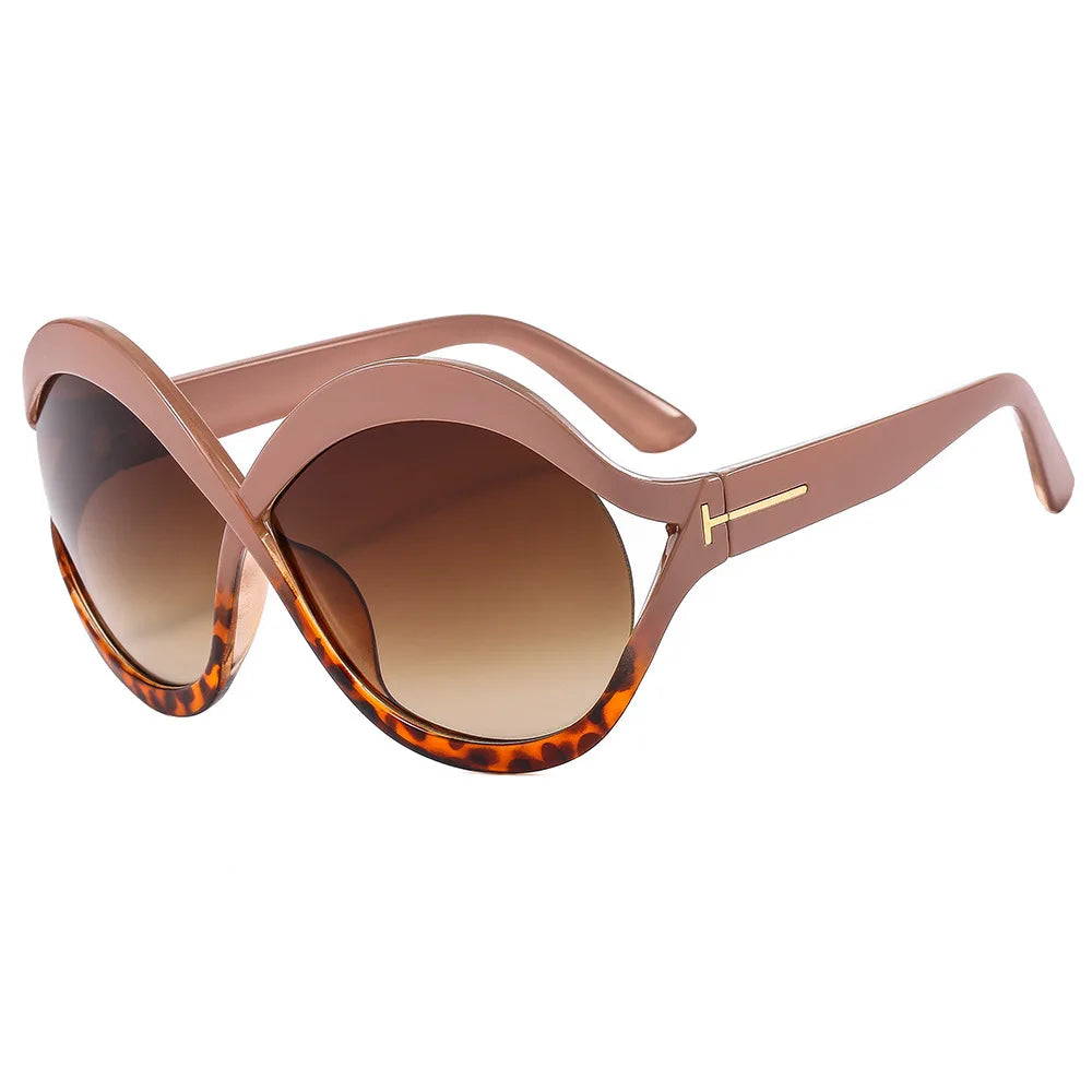 Elegant Round Oversized Sunglasses – Light and Protective