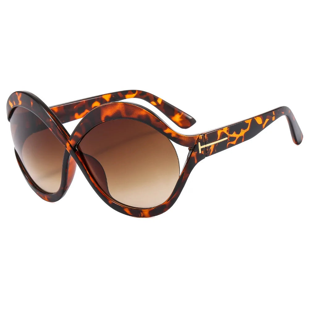 Elegant Round Oversized Sunglasses – Light and Protective