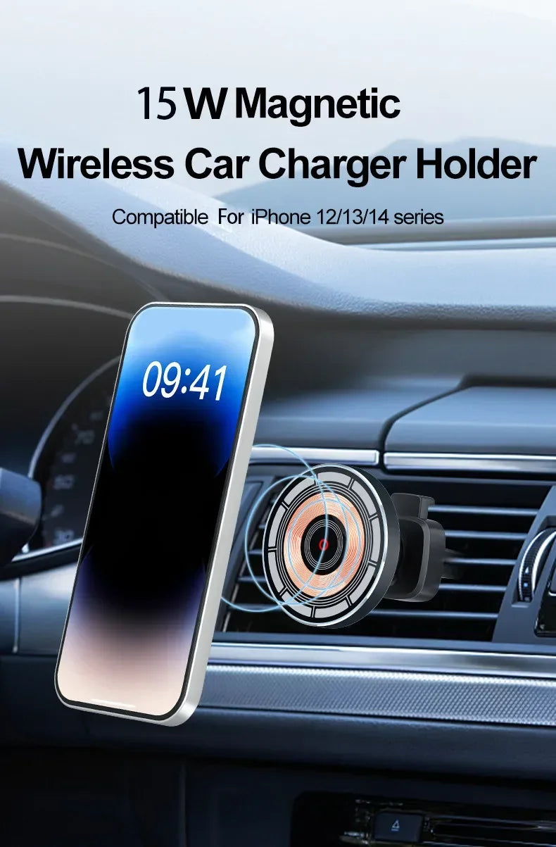 MagCharge Car Holder – Secure Mount with Fast Wireless Power