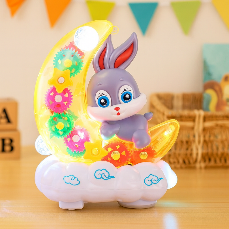 Kids’ LED Bunny Activity Toy – Music, Motion & Turning Gears