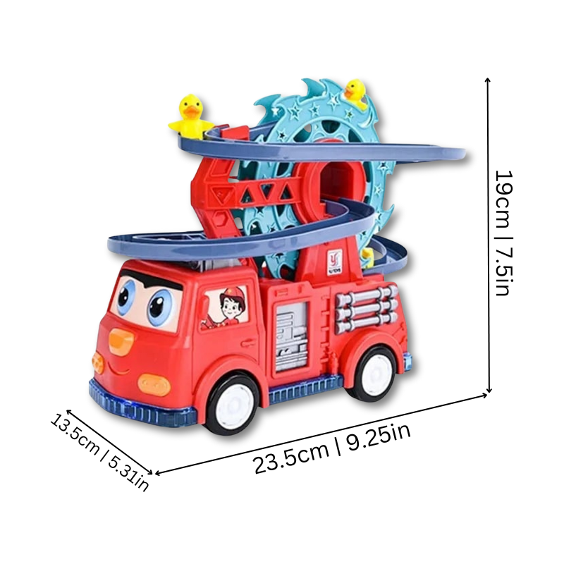 Kids’ Musical Fire Truck Toy – Spinning Track & Moving Ducks