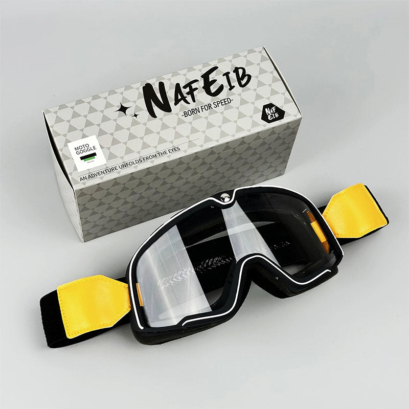 Men’s “Grand Tourer” Retro Motorcycle Goggles – UV-Protected, Over-Glasses Fit