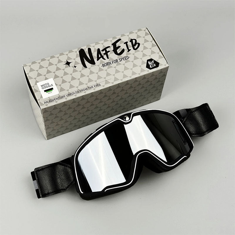 Men’s “Grand Tourer” Retro Motorcycle Goggles – UV-Protected, Over-Glasses Fit