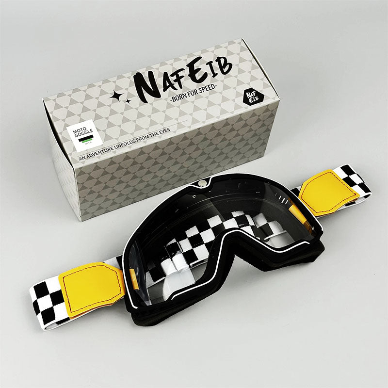 Men’s “Grand Tourer” Retro Motorcycle Goggles – UV-Protected, Over-Glasses Fit