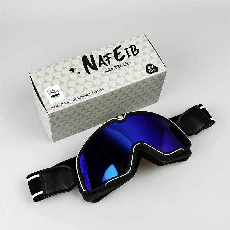 Men’s “Grand Tourer” Retro Motorcycle Goggles – UV-Protected, Over-Glasses Fit