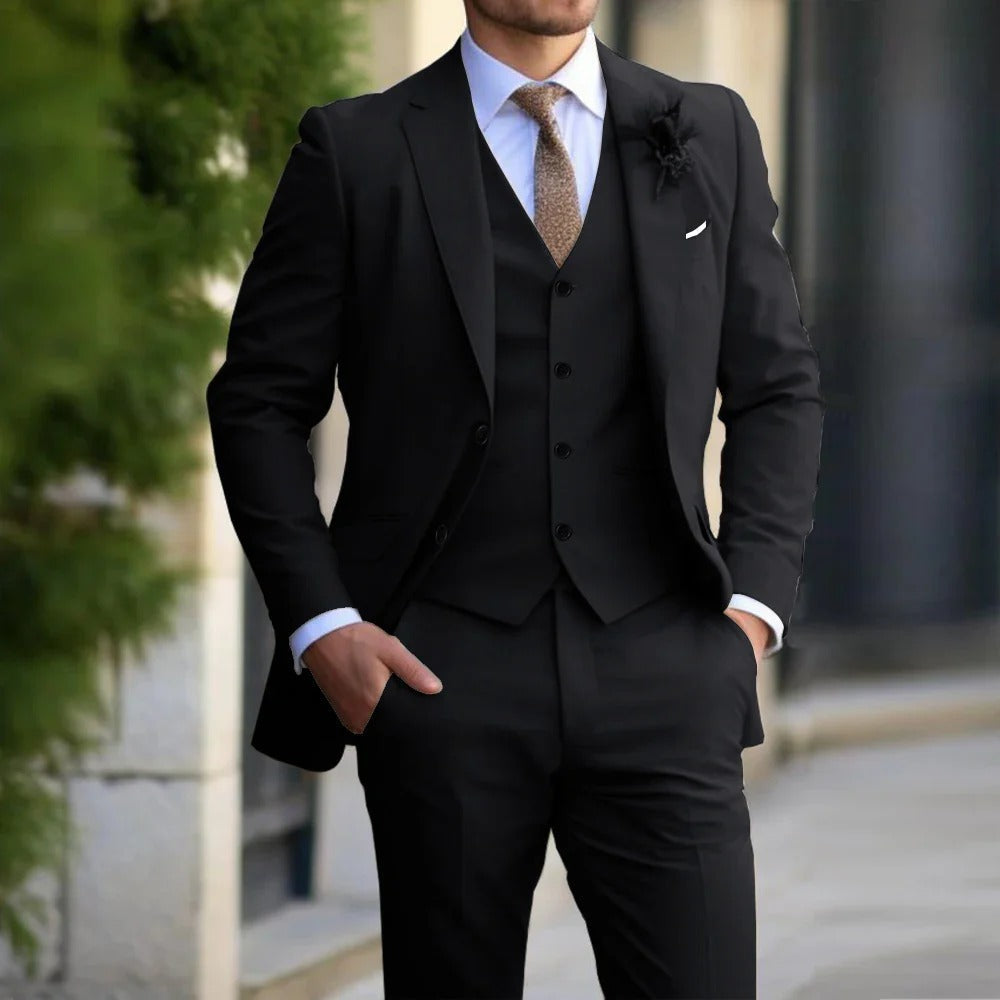 Timeless Urban Classic Three-Piece Suit for Men – Stylish, Comfortable, and Professional
