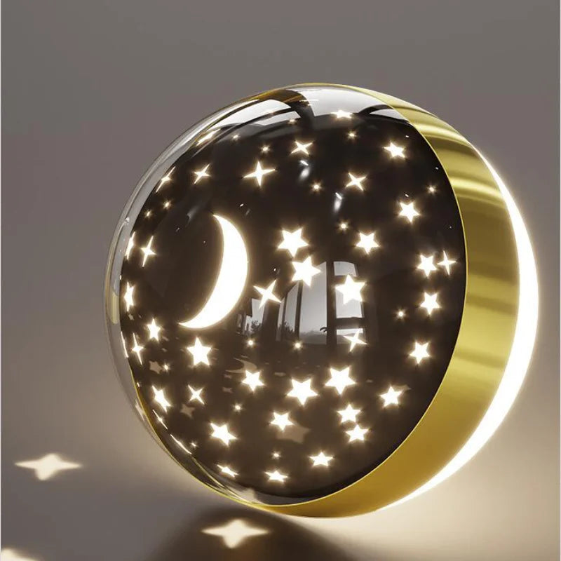Enchanting Wall Lamp with Star and Moon Projection – For a Magical Atmosphere in Your Bedroom