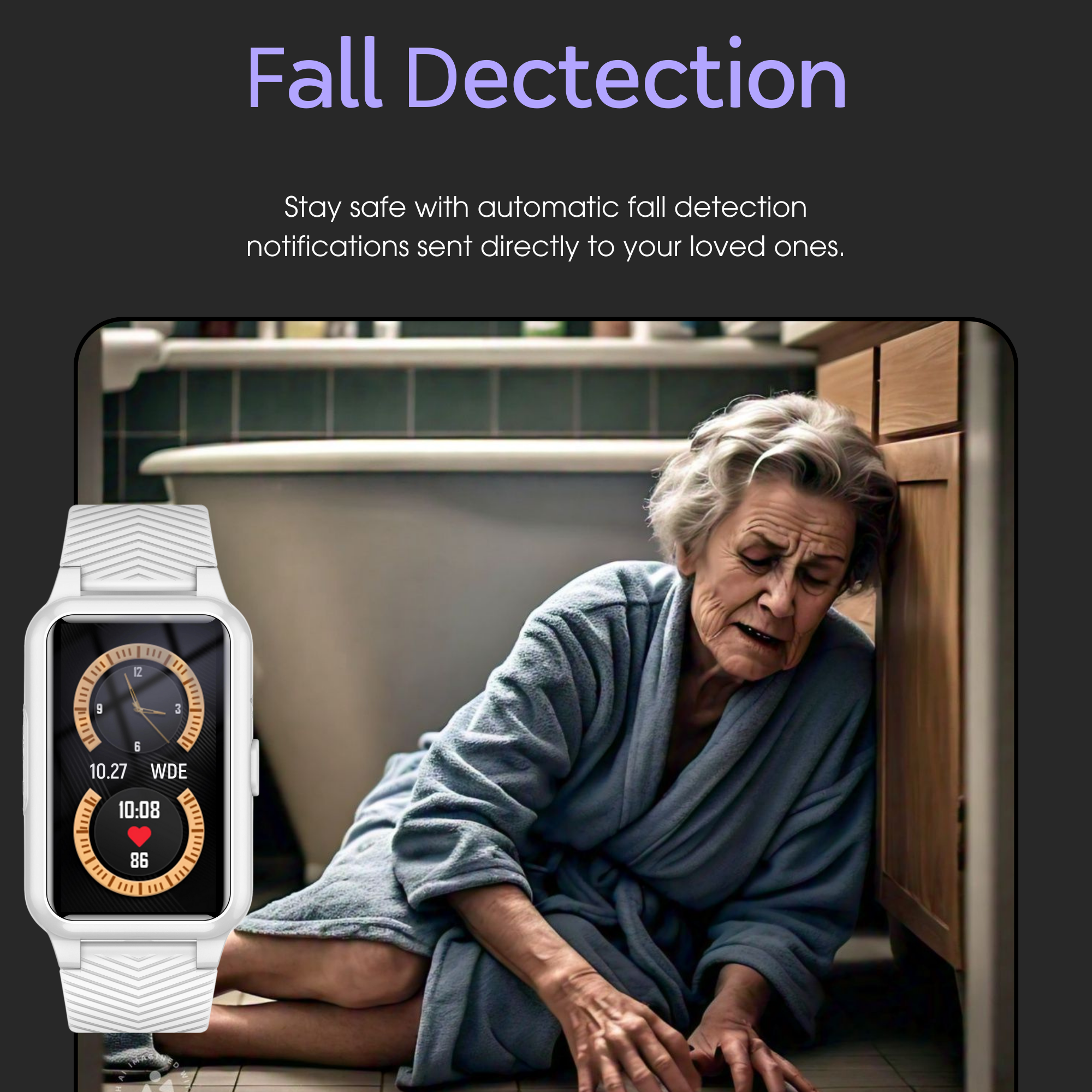 SafeTime Seniors Smartwatch – Fall Detection and SOS Function