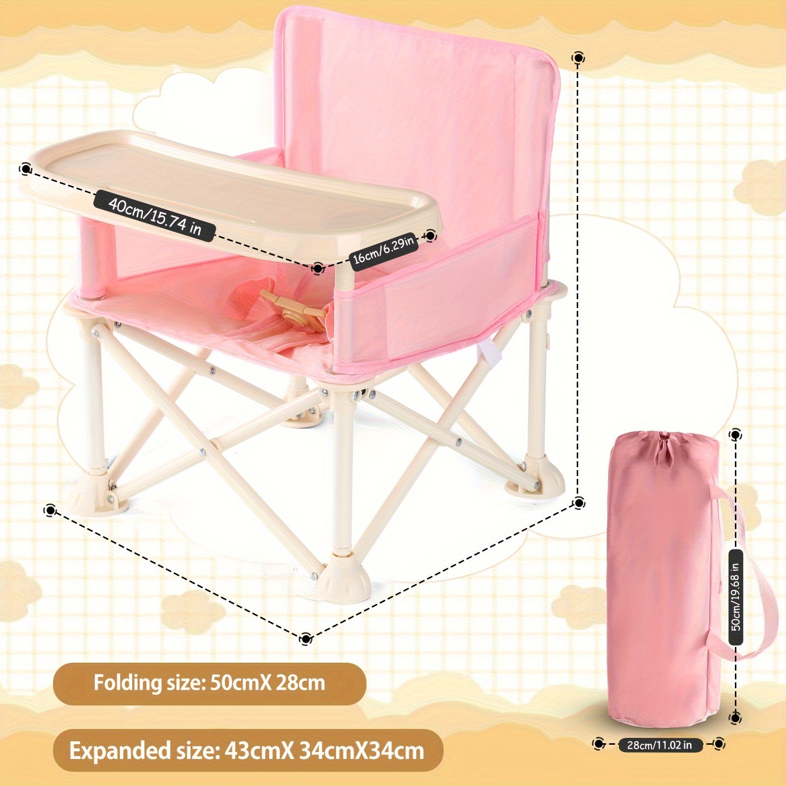 Portable Folding Baby High Chair – Lightweight & Compact Design