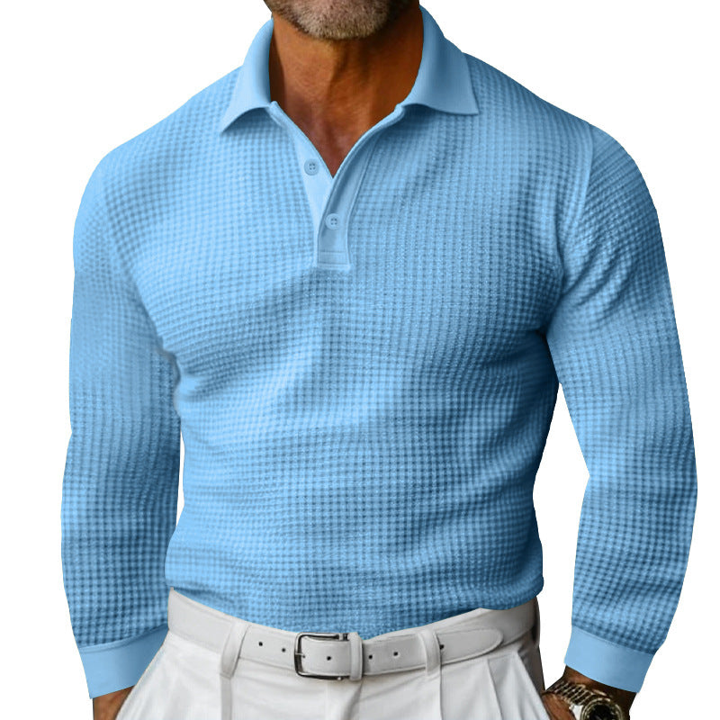 Stylish Ribbed Polo Shirt for Men - Comfortable and Elegant