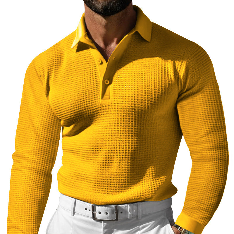 Stylish Ribbed Polo Shirt for Men - Comfortable and Elegant