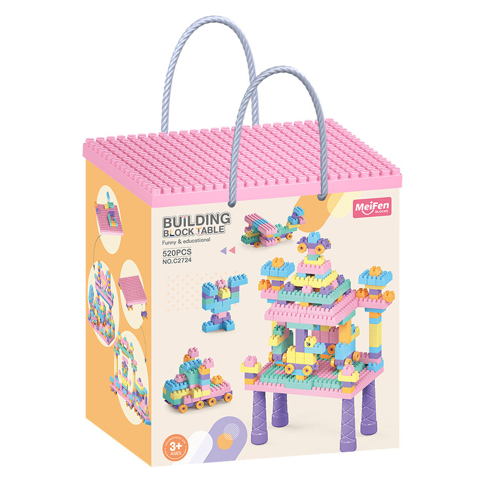 Creative Building Table Set – 500-Piece Building Blocks Play Table