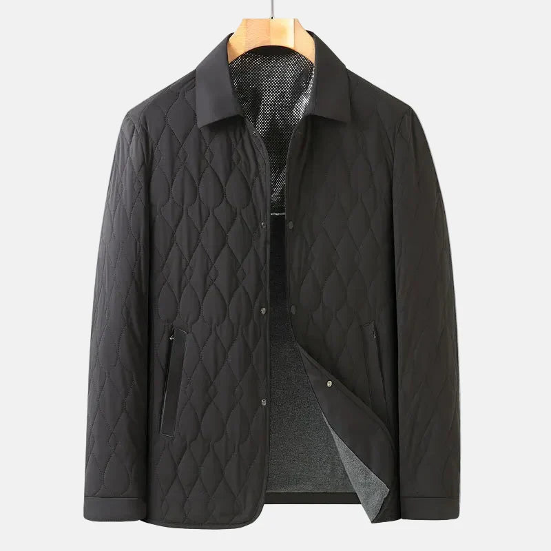 Men's Quilted Jacket with Diamond Pattern – Comfortable and Smart