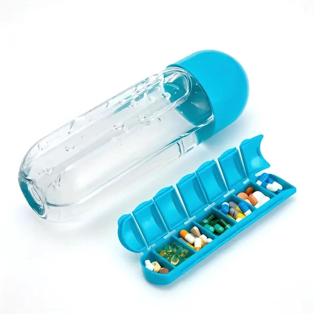VitaBottle - Portable water bottle with built-in pillbox