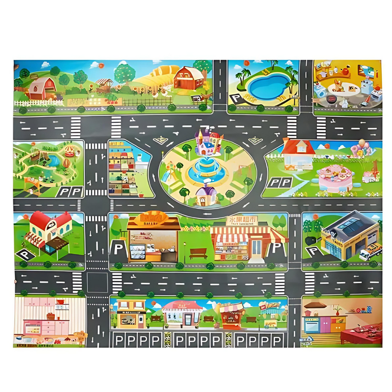 PlayCity - Play Mat - Cars and Traffic Signs
