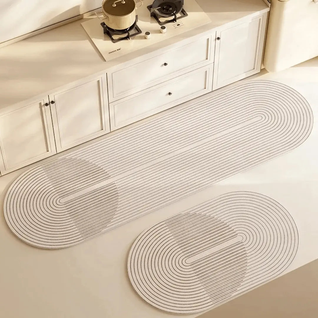 Oval Kitchen Mat – Absorbent and Non-Slip for Dry and Safe Floors