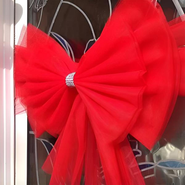 Festive Red Bow - Perfect for Your Door