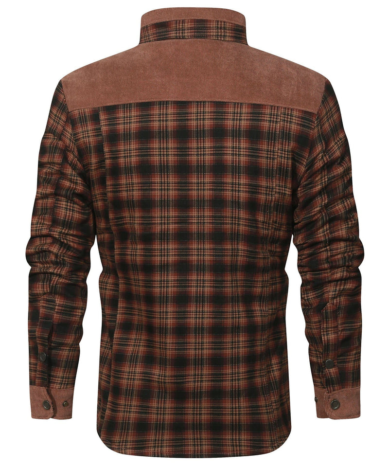 Robust Men's Flannel Coat with Faux Fur Lining – Warm, Durable and Protective